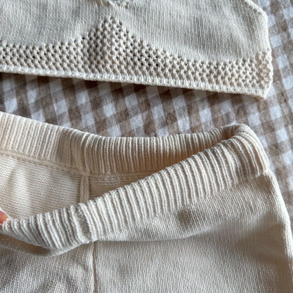 Zara Cream Knit Bralette and Shorts Set - Picture 5 of 12